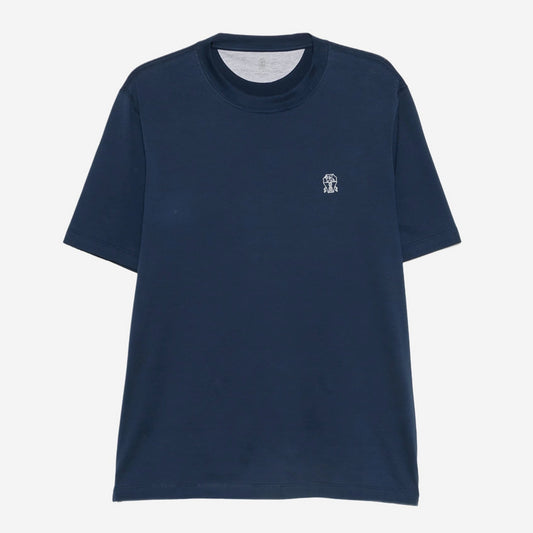 Brunello Cucinelli Cotton Jersey Logo Crew Neck T-Shirt