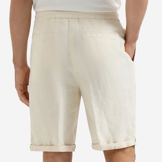 Brunello Cucinelli Linen Gabardine With Drawstring And Pleat Garment-Dyed Bermuda Shorts