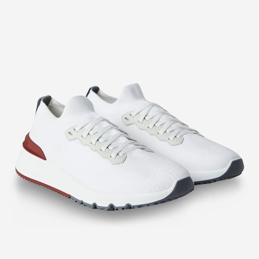Brunello Cucinelli Cotton Knit And Semi-Polished Calfskin Runners