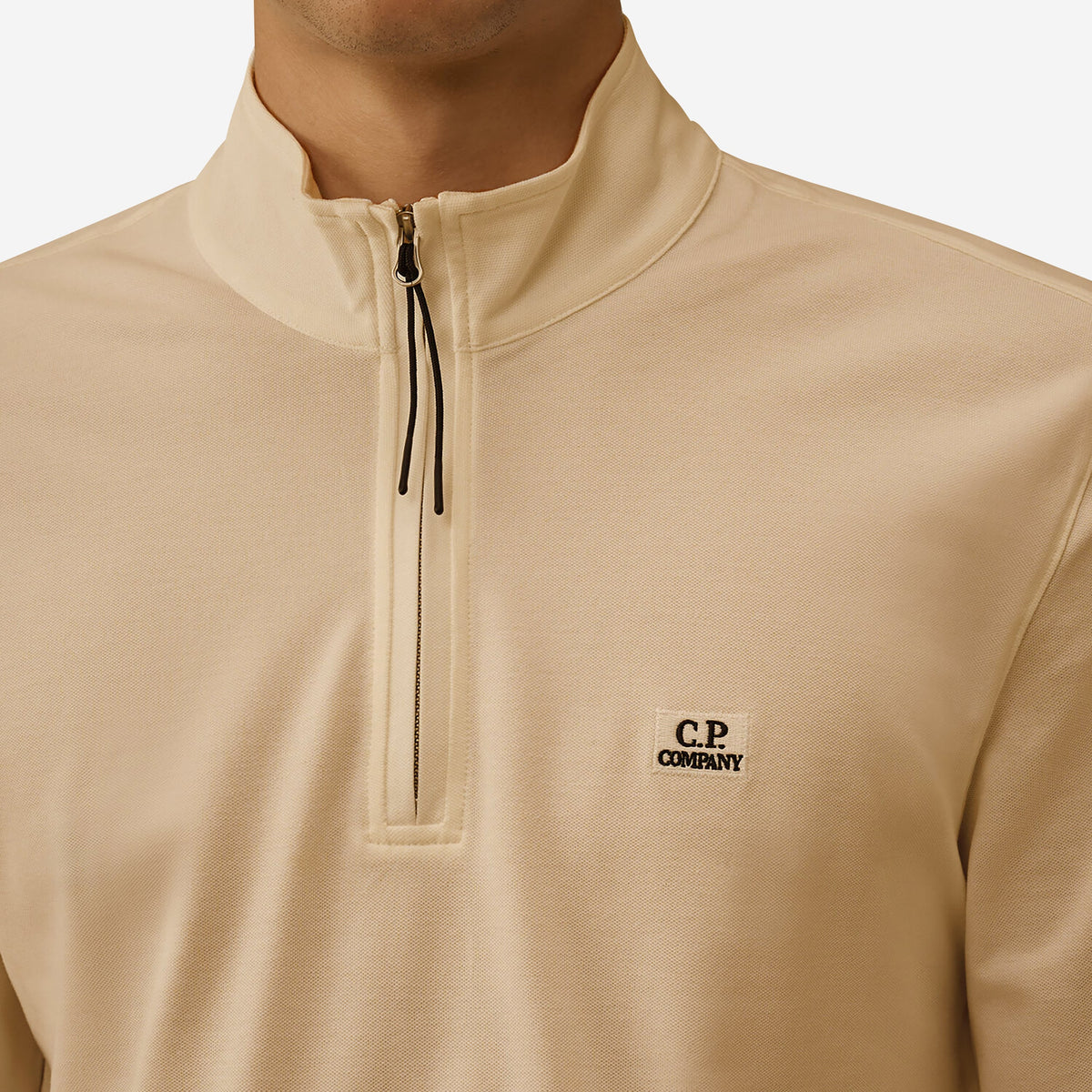 C.P. Company Stretch Piquet Half Zip Long Sleeve Polo