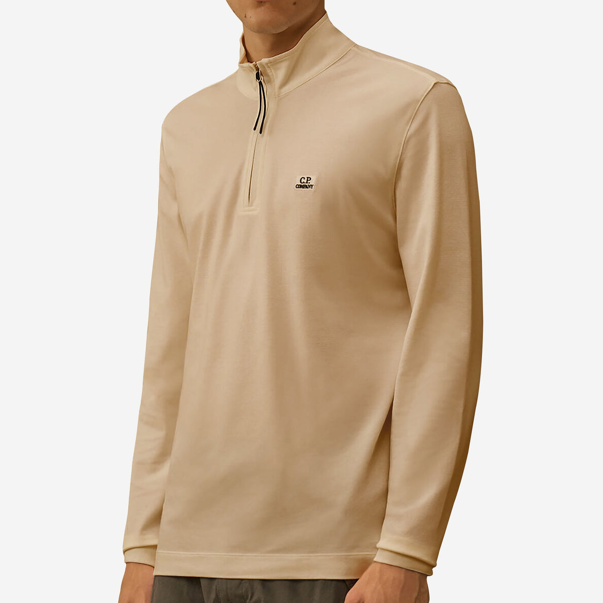 C.P. Company Stretch Piquet Half Zip Long Sleeve Polo