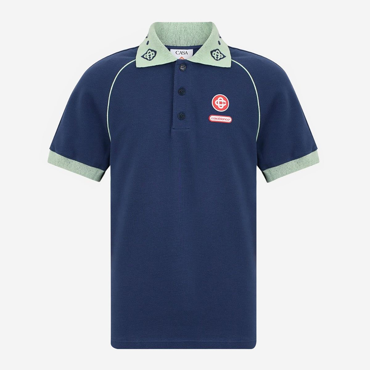 Casablanca Chenille Collar Polo Shirt