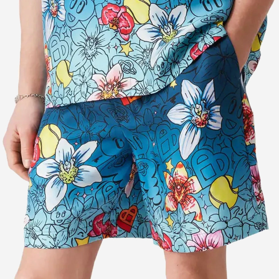 Casablanca Collage D'Icones Graphiques Silk Shorts