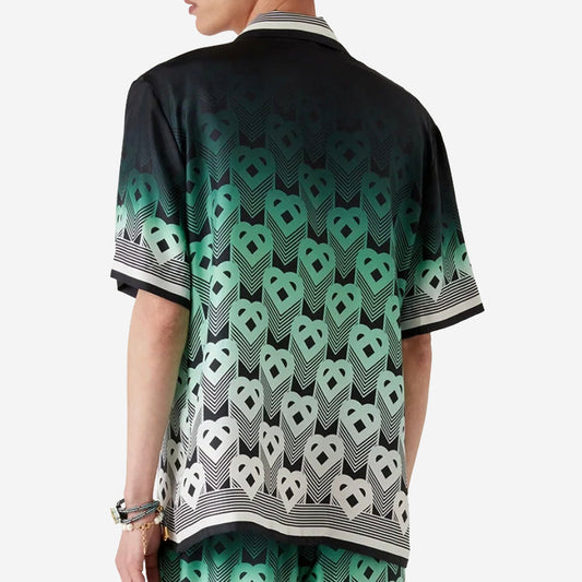 Casablanca Gradient Monogram Short Sleeve Silk Shirt