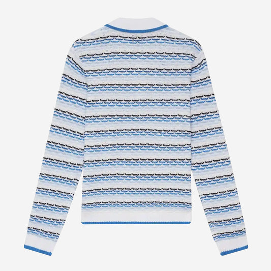 Casablanca Tuck Stitch Long Sleeve Polo Shirt
