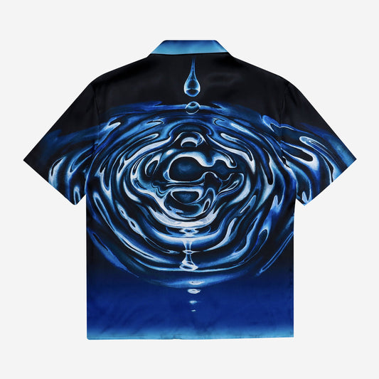 Casablanca Ripple Logo Cuban Collar Shirt