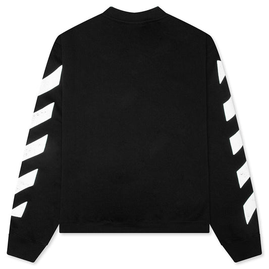 Diagonal Crewneck Sweatshirt - Black