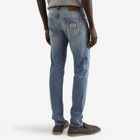 Dolce & Gabbana Skinny Fit Plaque Jeans