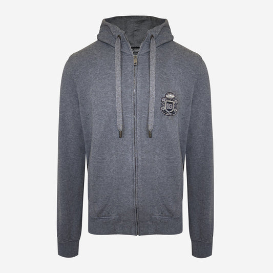 Dolce & Gabbana Heraldic Patch Zip Hoodie Sweatshirt