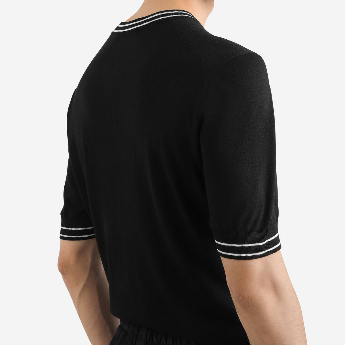 Dolce & Gabbana Silk Knit Short Sleeve Silk Pullover
