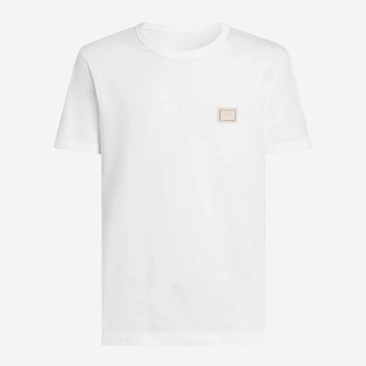 Dolce & Gabbana Logo New Plate Cotton T-Shirt