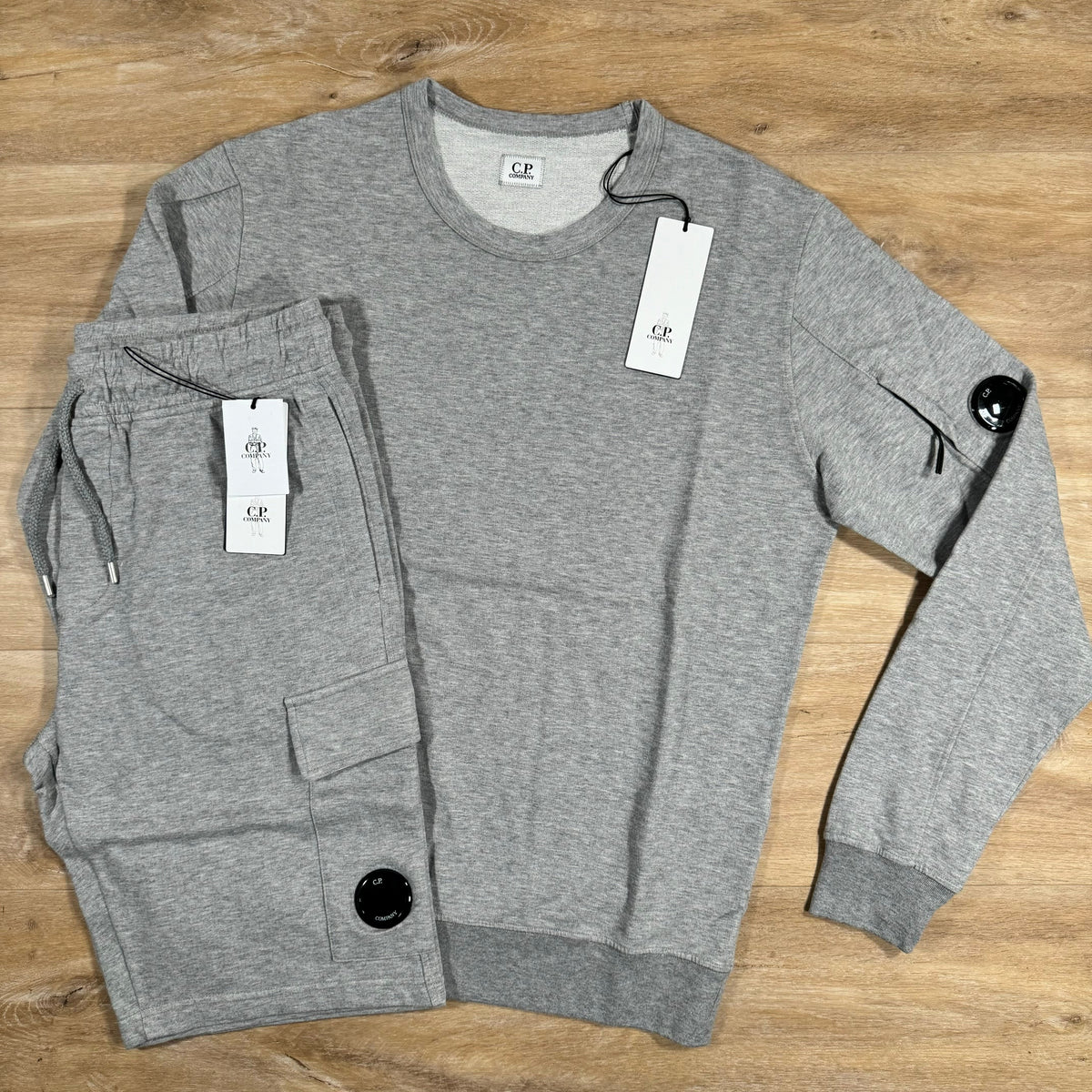 CP Company Light Fleece Lens Tracksuit in Grey Castmark