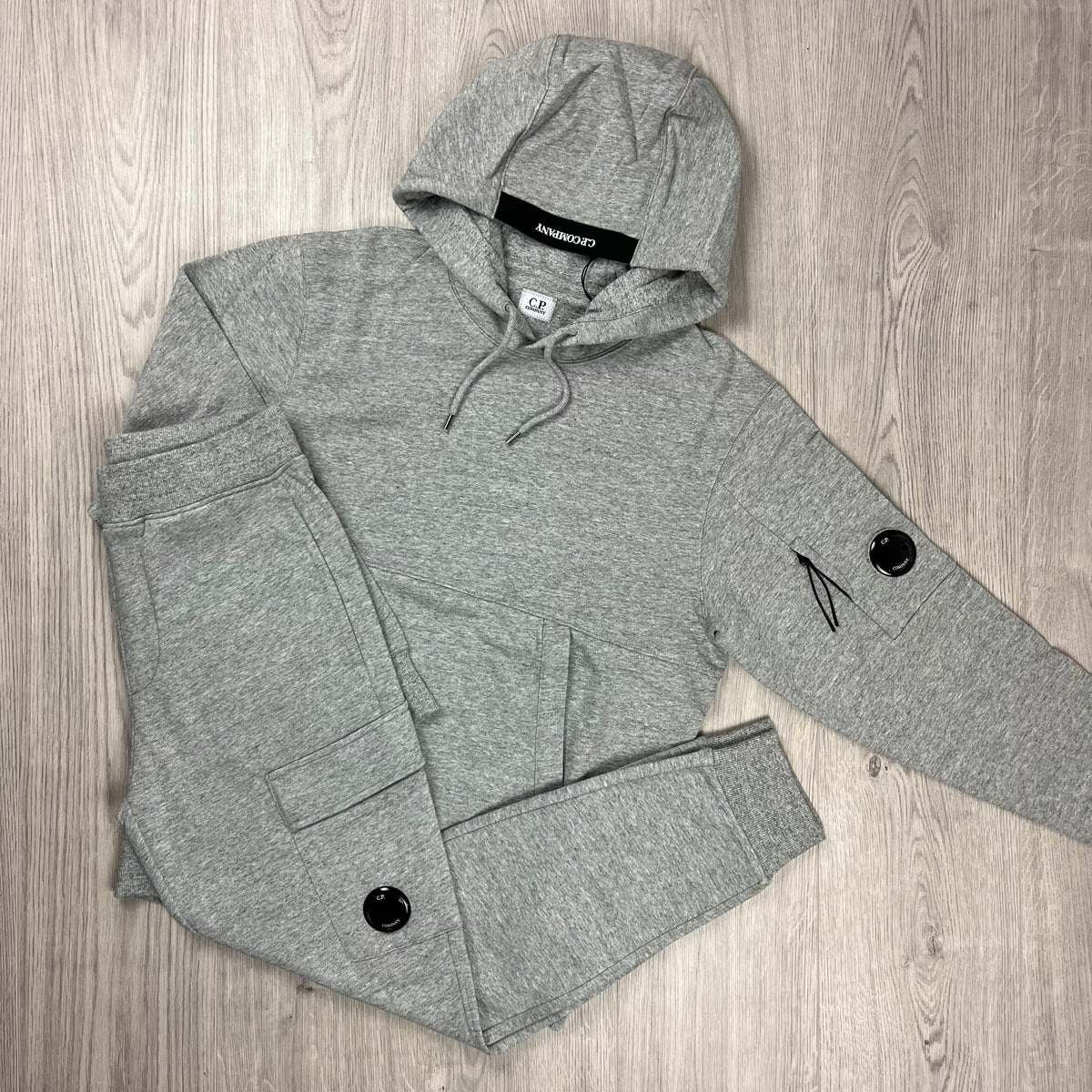 CP Company Raised Fleece Tracksuit - Grey Castmark