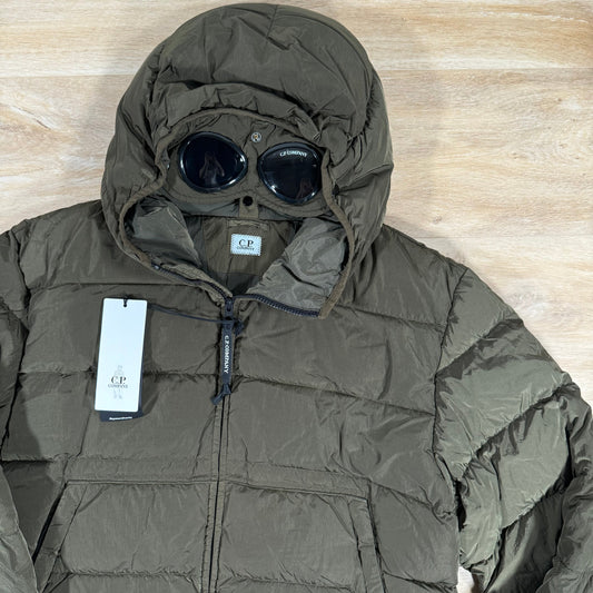 CP Company Chrome-R Goggle Down Jacket in Ivy Green Castmark