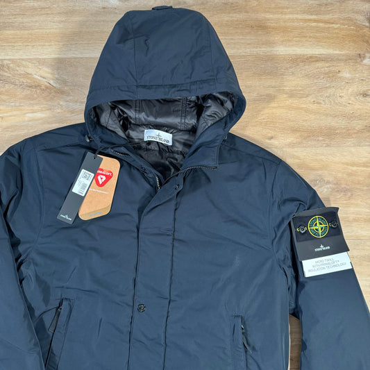 Stone Island Polyester Micro Twill Jacket in Navy Castmark