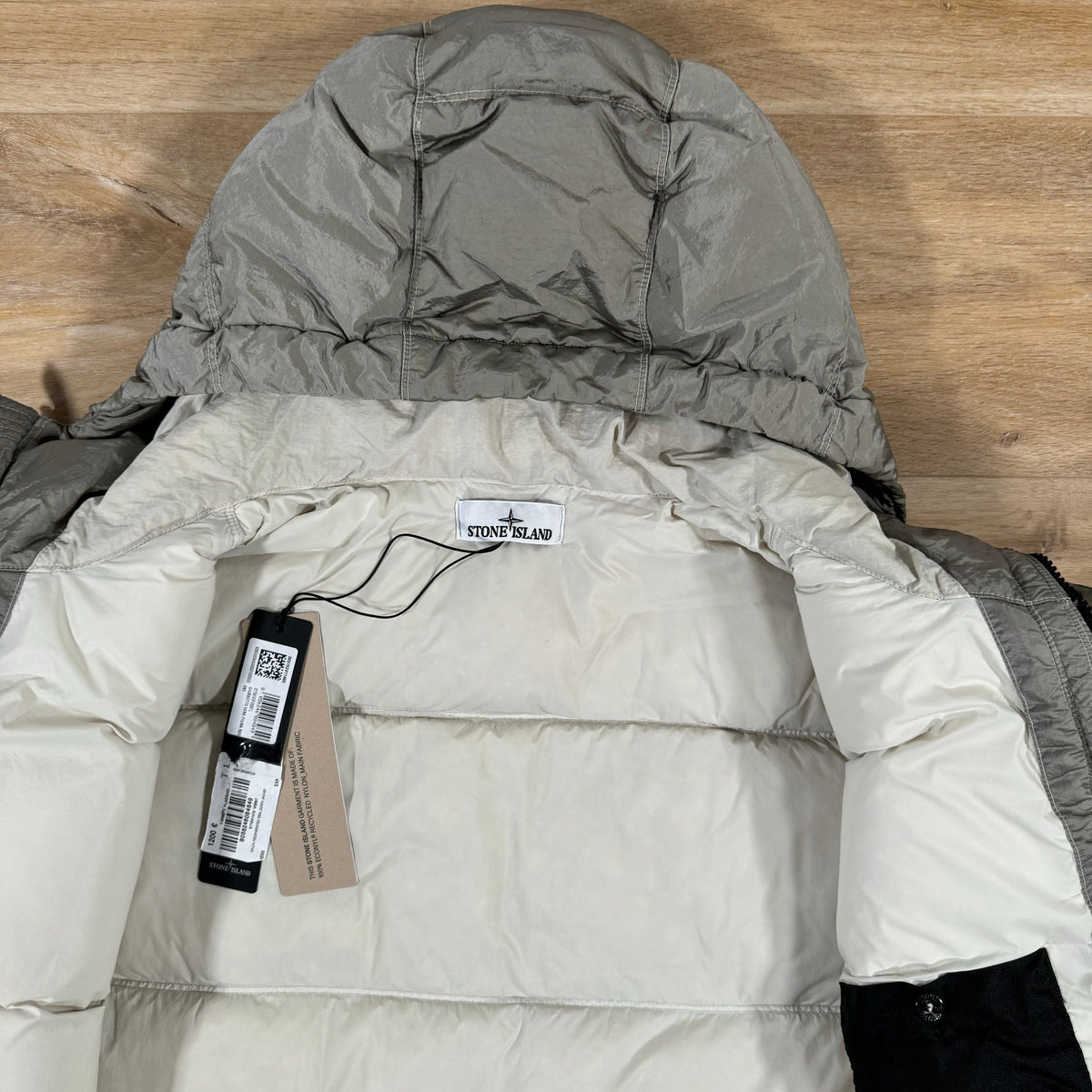 Stone Island Nylon Metal Down Jacket in Plaster Castmark