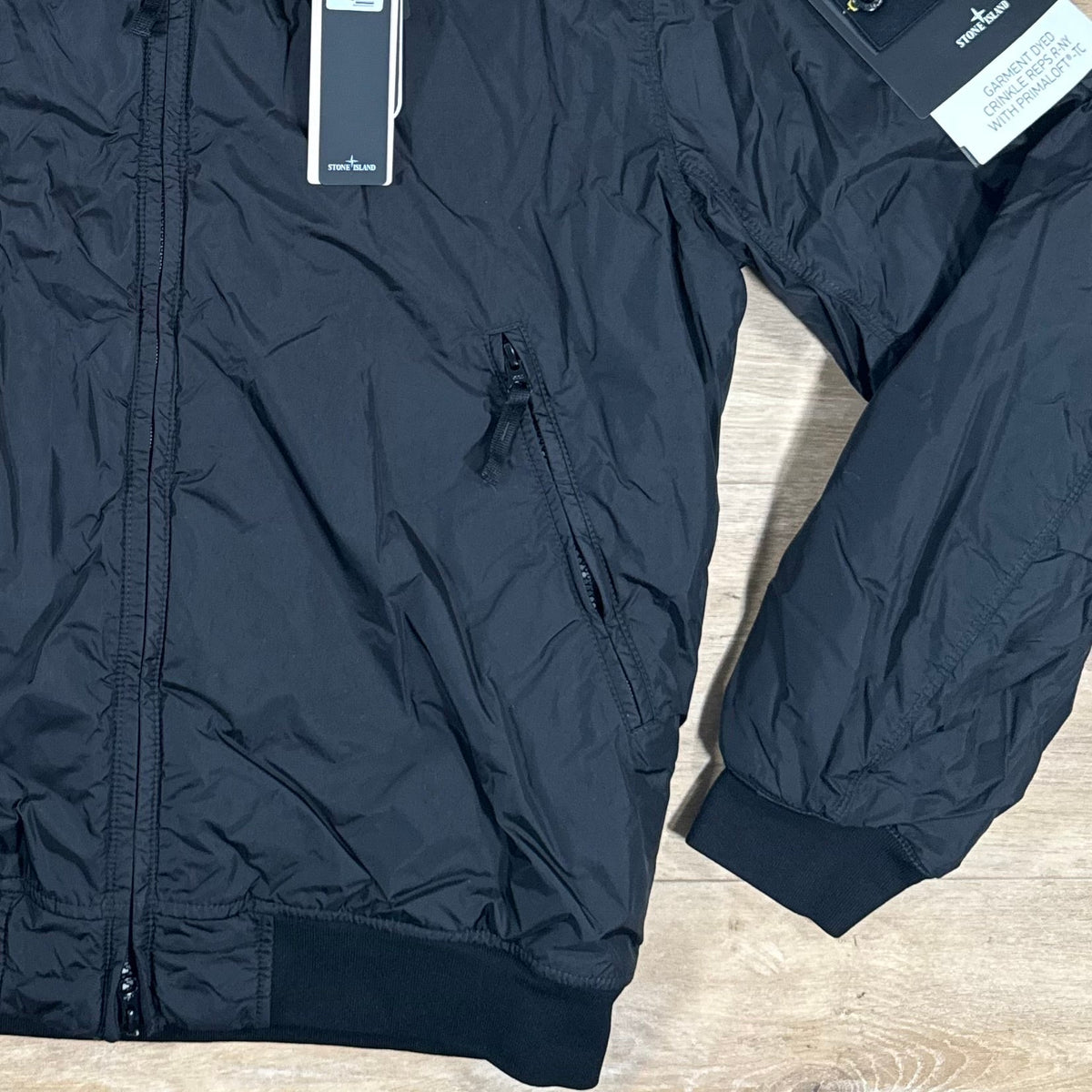 Stone Island Crinkle Reps R-NY Primaloft T-C Jacket in Black Castmark
