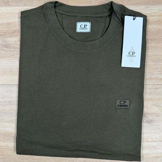 CP Company Logo Patch T-Shirt in Ivy Green Castmark