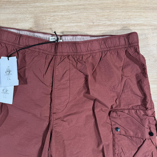 CP Company Flatt Nylon Cargo Lens Swim Shorts in Sable - Brown Castmark