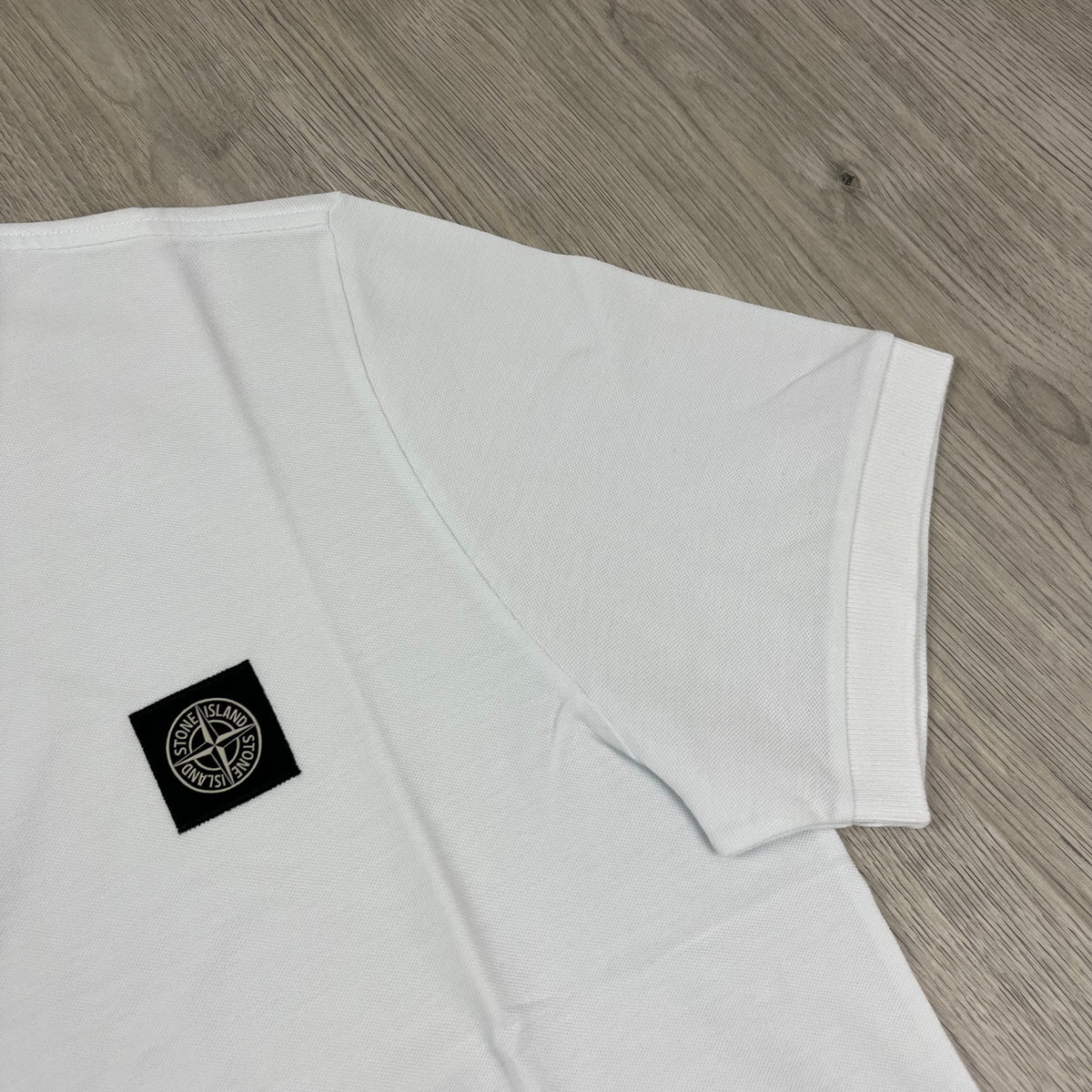 Stone Island Patch Polo Shirt - White Castmark