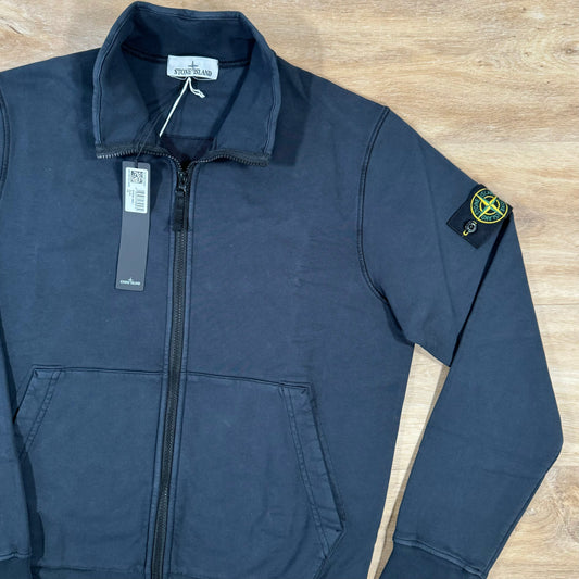 Stone Island Organic Cotton Full-Zip Sweatshirt in Navy Castmark