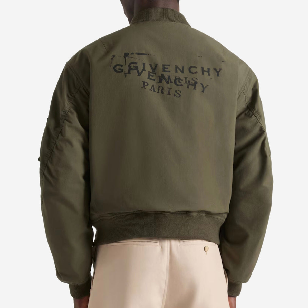 Givenchy Stamp Print Couture Seam Bomber Jacket