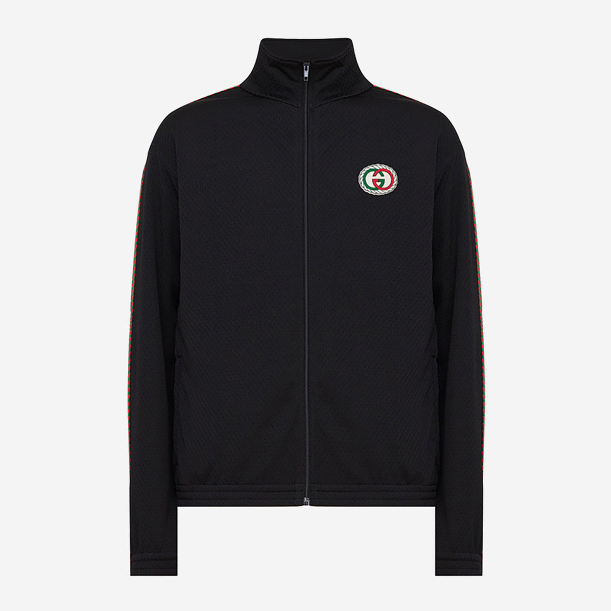 Gucci Zip Up Web Knit Track Jacket