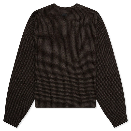 Heavy Waffle Cardigan - Brown
