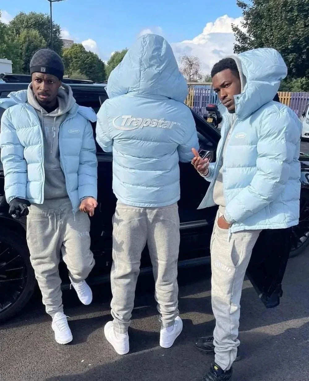 Trapstar Hyperdrive Detachable Hooded Puffer Jacket - Ice Blue