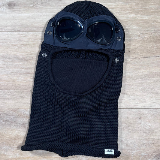 CP Company Merino Wool Goggle Balaclava in Black Castmark