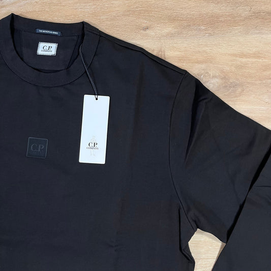 CP Company Metropolis Crewneck Fleece Sweatshirt in Black Castmark
