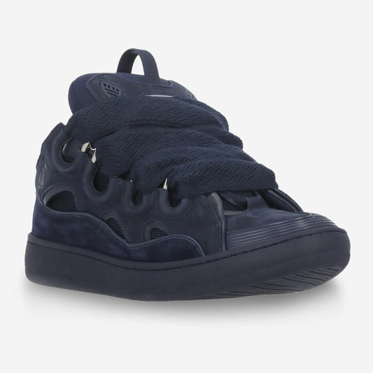 Lanvin Blue Leather Curb Sneakers