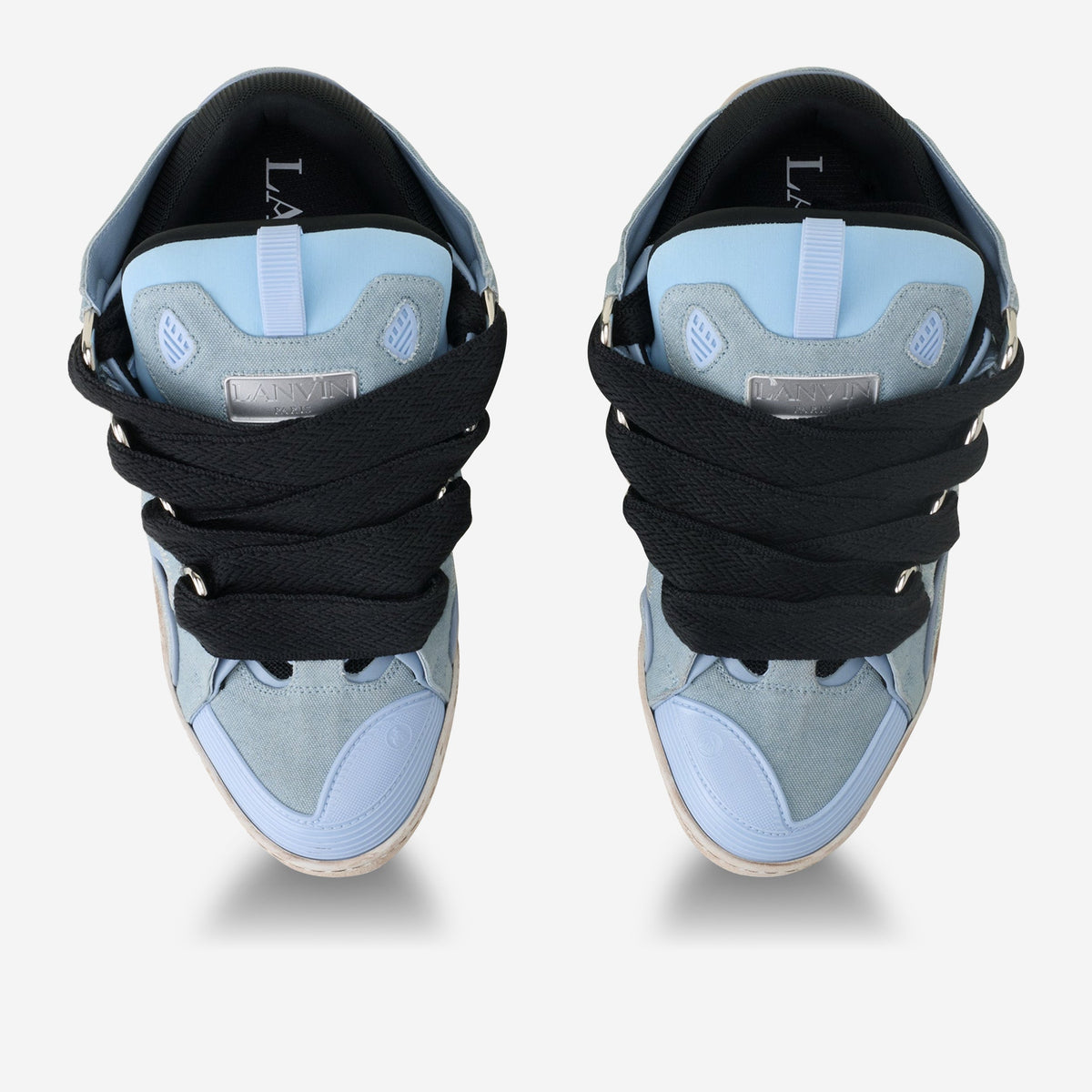 Lanvin Blue Curb Canvas Sneakers