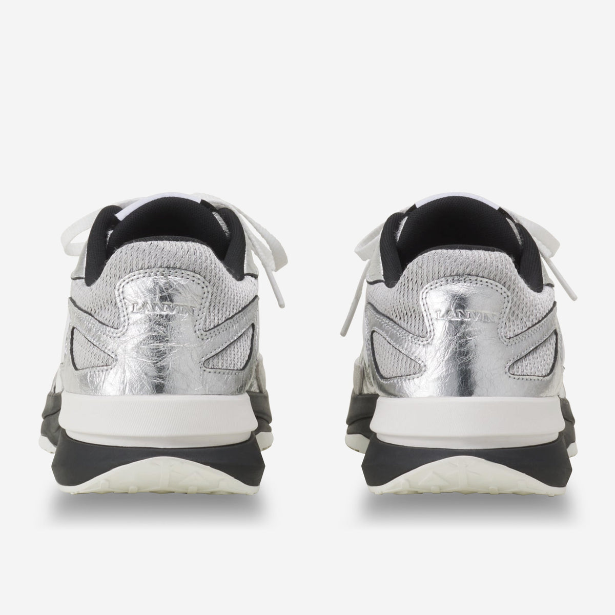 Lanvin Crinkled Metallic Leather JLA Sneakers