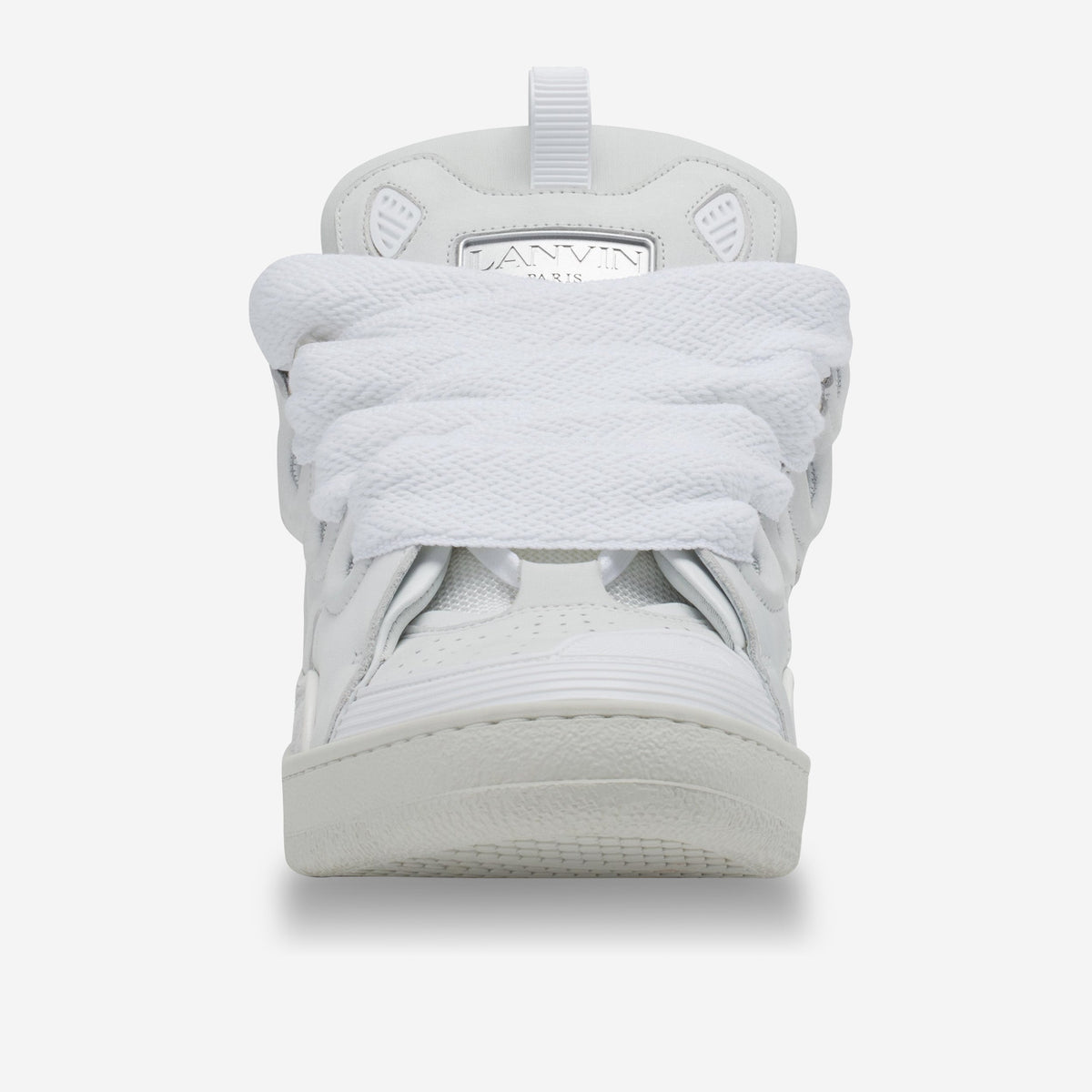 Lanvin White Leather Curb Sneakers
