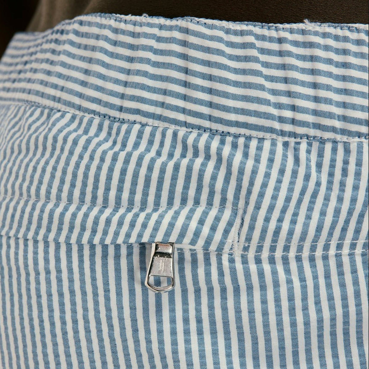 Lewis James Seersucker Striped Half Elasticated Swimshorts