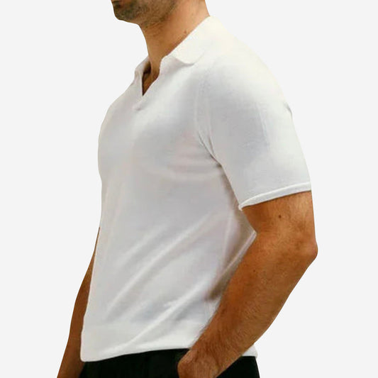 Lewis James Extra Fine Merino Wool WIth Embroidery Detail Polo