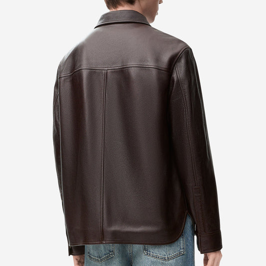 Loewe Oxblood Overshirt Deerskin Jacket