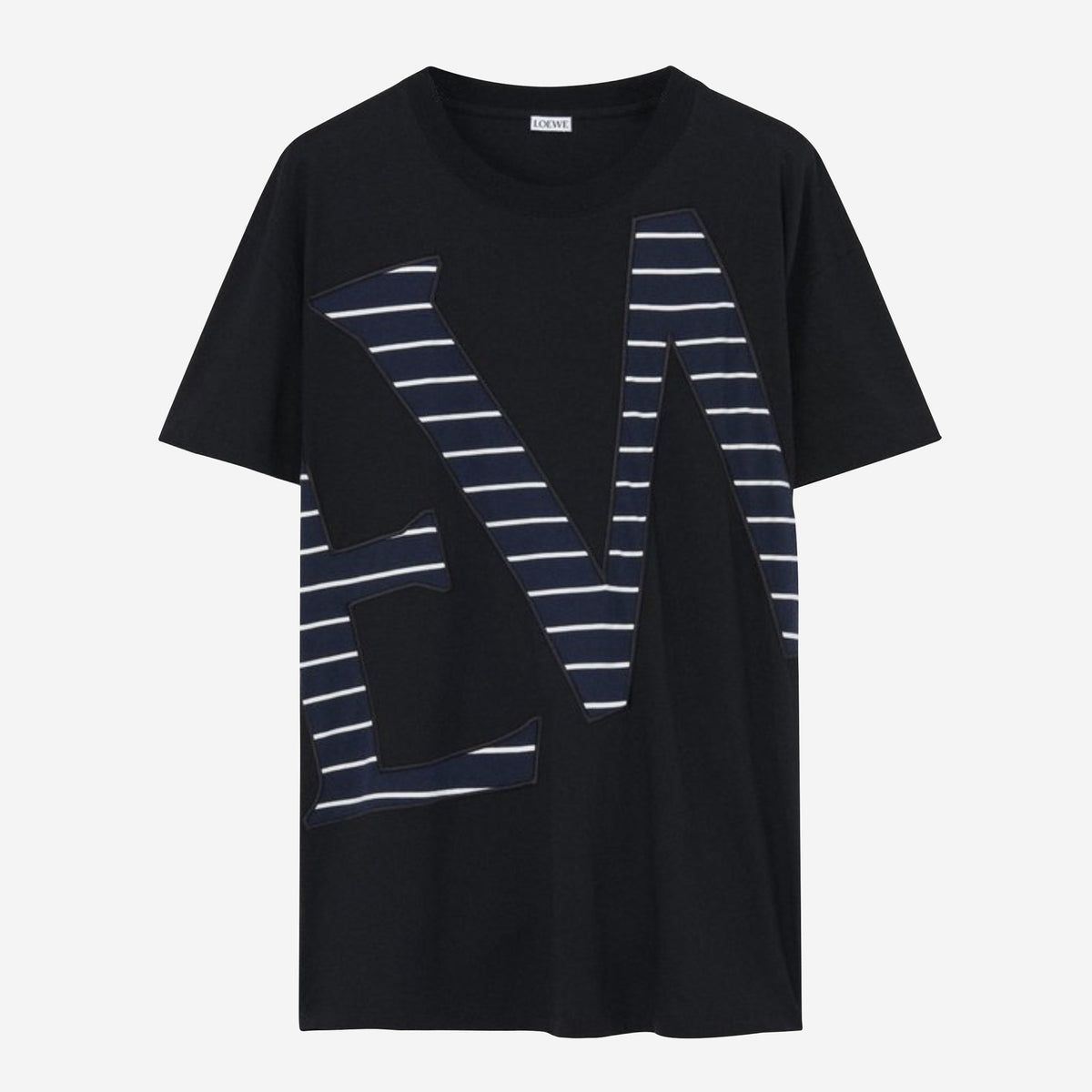 Loewe Striped Intarsia Embroidery Logo T-Shirt