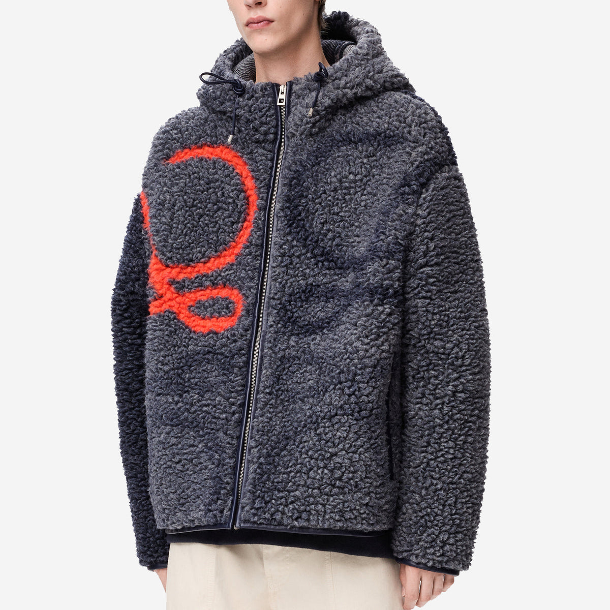 Loewe Anagram Wool Blend Hooded Jacket