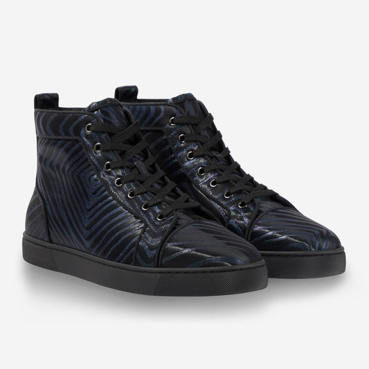 Christian Louboutin Louis Flat Jacquard Ocean High Top Sneakers