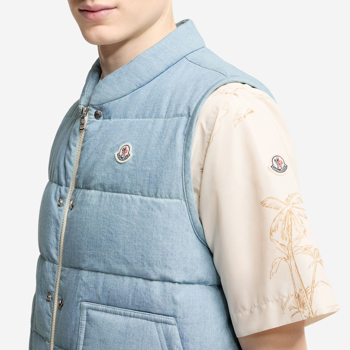 Moncler Heceta Denim Down Gilet
