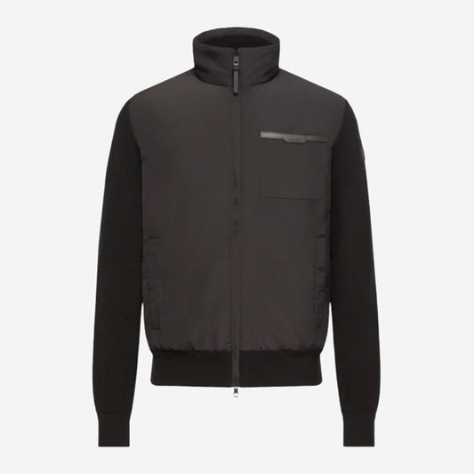 Moncler Quilted Front Zip Up Knitwear