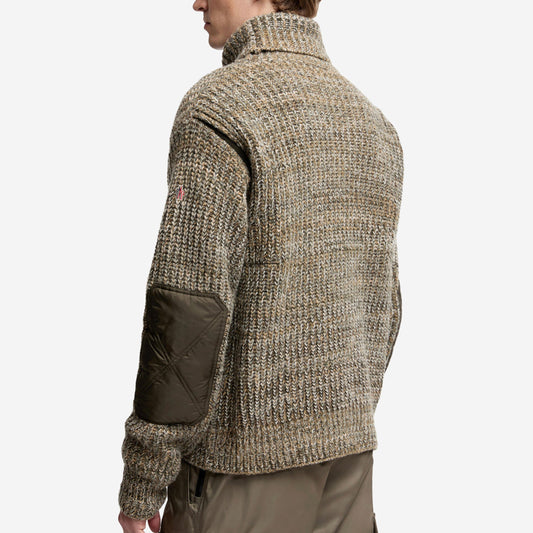 Moncler Grenoble Wool Polo Neck With Pocket Jumper