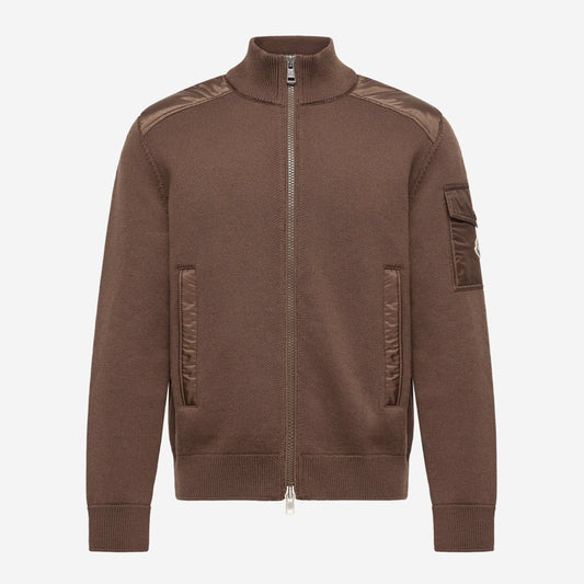 Moncler Padded Wool Zip-Up Cardigan