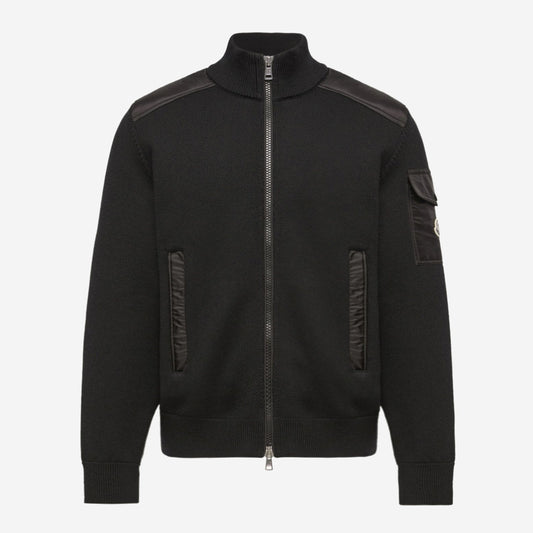 Moncler Padded Wool Zip-Up Cardigan