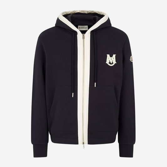 Moncler Embroidered Zip Up Hooded Jacket