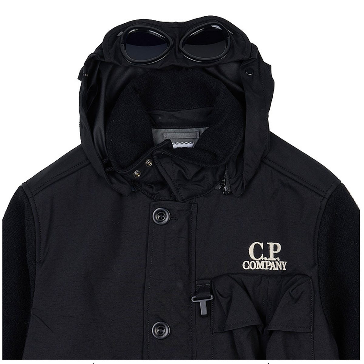 CP Company Duffel Goggle Jacket - Black Castmark