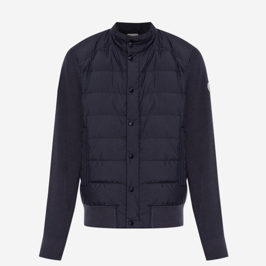 Moncler Nylon Quilted Front Cardigan Knitwear