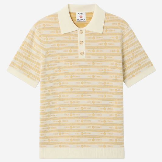 Casablanca Wordmark Logo Knit Polo